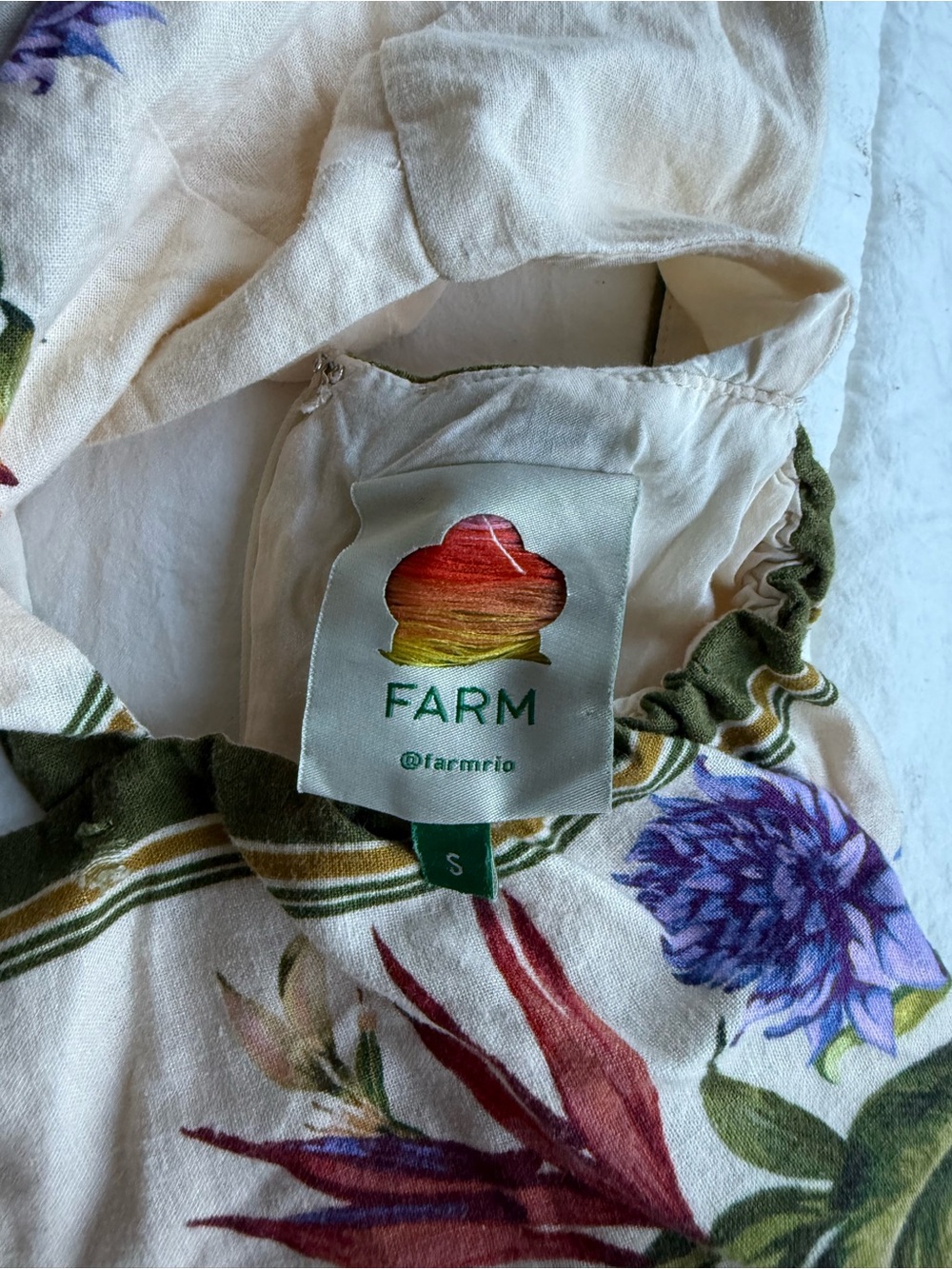 Farm Rio Tropical Scarf Sand Midi Dress - Picture 10 of 10